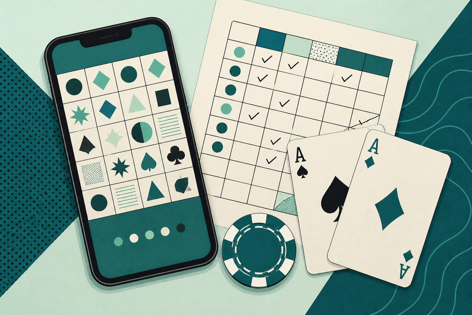 A smartphone beside an editorial casino comparison sheet